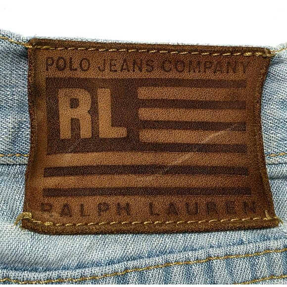 Vintage Ralph Lauren Jean Shorts Womens 12 Light Wash Denim Stripes Pockets Y2K - Picture 3 of 12
